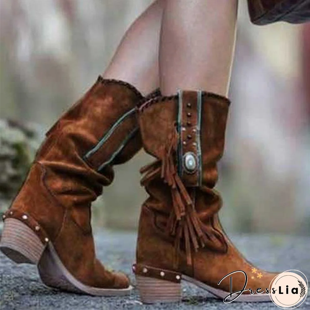 Retro Women Tassels Boot