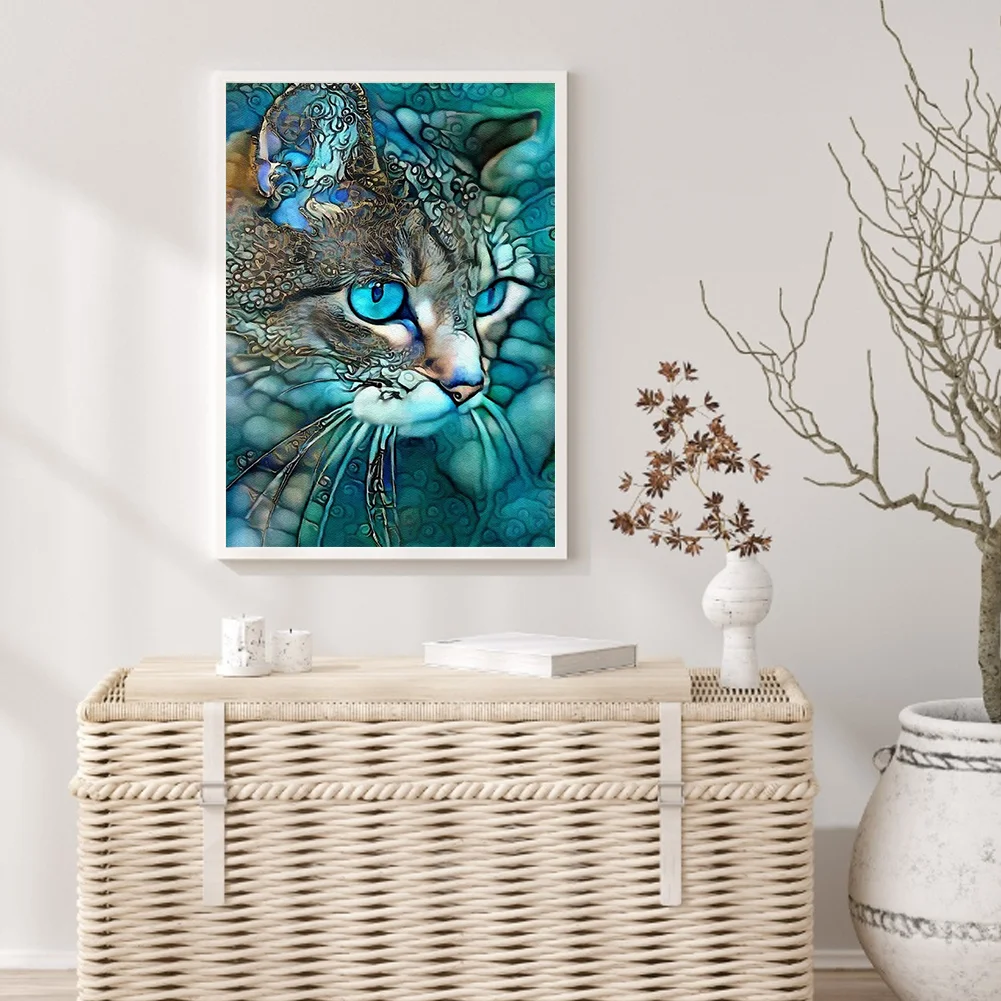 11CT Full Stamped Cross Stitch - Cat(Canvas|36*50CM)