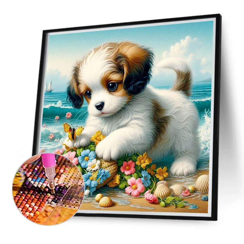 Diamond Painting - Full Round Drill - Dog(Canvas|30*30cm)