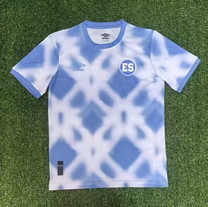 2025 El Salvador Pre Match Training White-Blue Football Shirt 1:1 Thai Quality