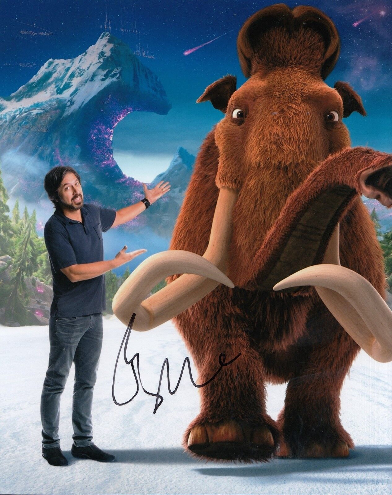 RAY ROMANO signed *ICE AGE* movie 8X10 Photo Poster painting W/COA Manfred MANNY