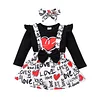 Kid Baby Girls Love Heart-shaped Valentine Outfits 2 Pcs Sets