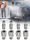3/8 Inch Power Washer Quick Connect Kit Stainless Steel Adapter Set Power Washer Adapter Fittings Female/Male NPT Thread 12 Pcs 5000 PSI
