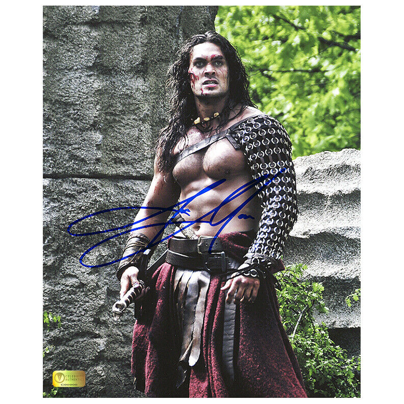 Jason Momoa Autographed 2011 Conan the Barbarian Battle Victory 8x10 Photo Poster painting