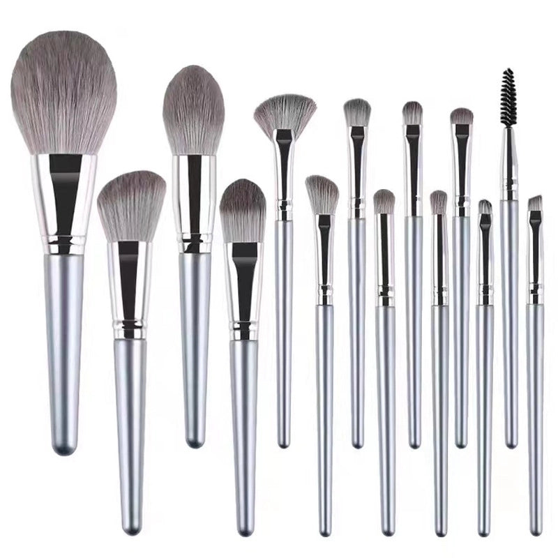 Minimalist Artificial Fiber Plastic Handgrip Makeup Brushes 1 Set