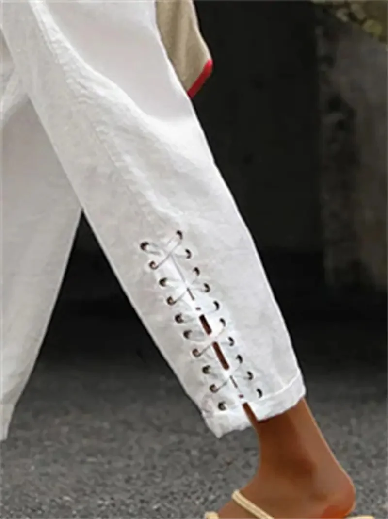 Casual Cotton Pocket Pants