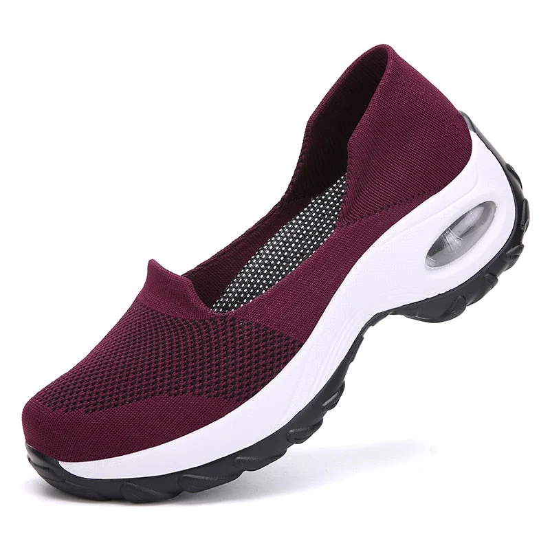 Air Cushion Canvas Pumps for Women Fashion Spring Summer Casual Shallow Boat Shake Shoes Elegant Female Outdoor Sport Shoes