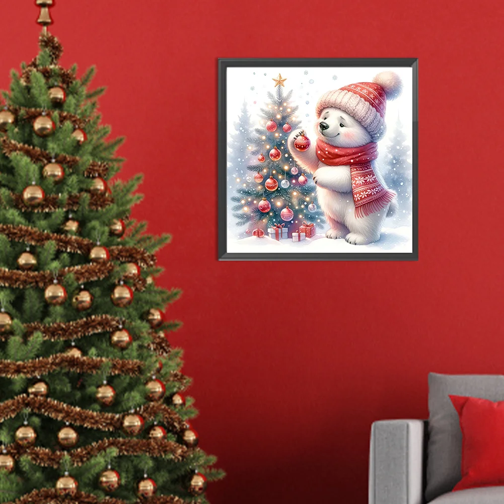 Diamond Painting - Full Square Drill - Christmas Bear(Canvas|30*30cm)