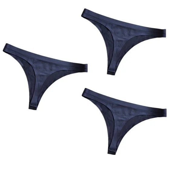 3pcs Seamless Thong Panties Sexy Briefs Solid Soft Thin Thongs Women Underwear Panties for Female Ladies Panty G String Lingerie