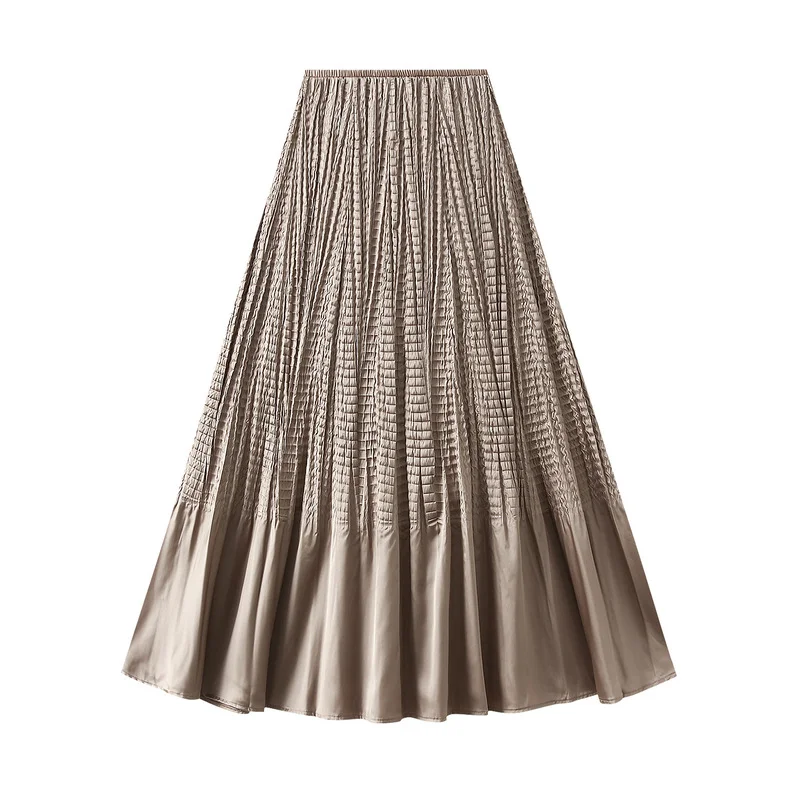 Nigikala Nigikala A-Word Half-Dress Woman 2025 Spring New High-End Temperament Pendant Fishtail 100-Folded Long Dress K532