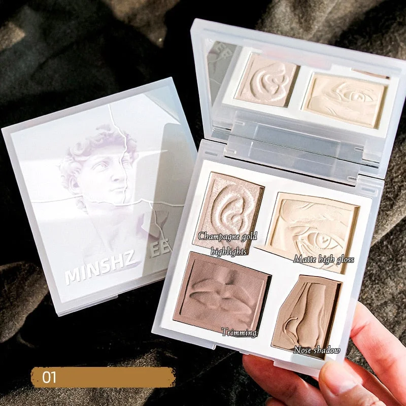 NEW 3D Bronzer Highlighter For Face Makeup Stick Cream Contour illuminator Makeup Matte Contour Rose Tea Blush Highgloss Palette
