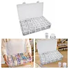6Psc Pumpkin +36Pcs Round Bottles Diamond Painting Containers Multi Purpose Portable Plastic Case Box with Stickers & Compartments Arts Crafts Storage Bottle for Hardware Rhinestone (36pcs)
