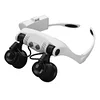 LED Light Magnifier Glasses Portable 10X/15X/20X/25X Lens Loupe Eyewears