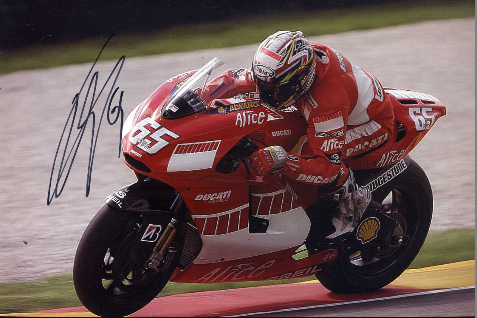 LORIS CAPIROSSI Signed Photo Poster paintinggraph - Motorcycle World Champion - preprint