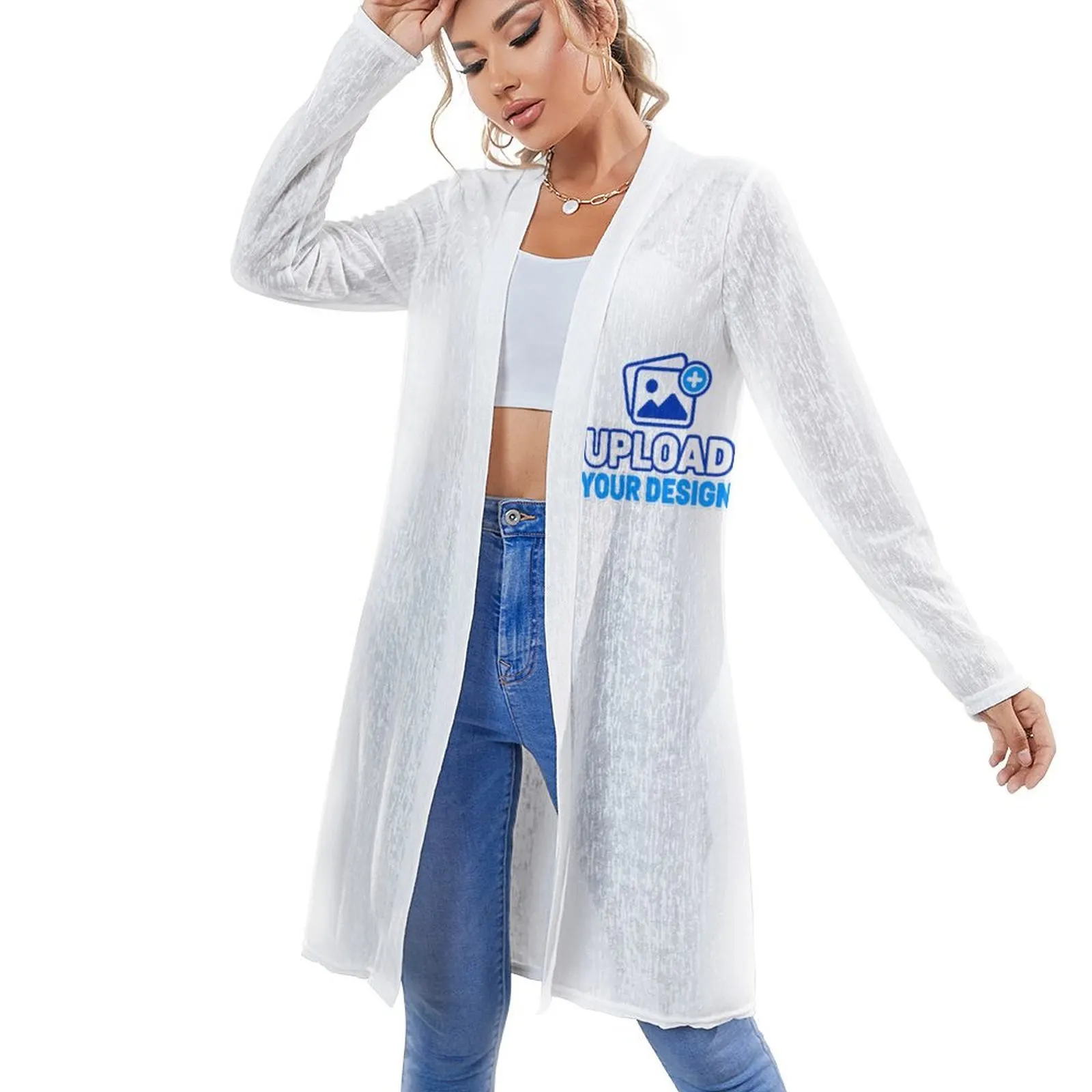 Longline Textured Cardigan &ndash; personalized print product image 8