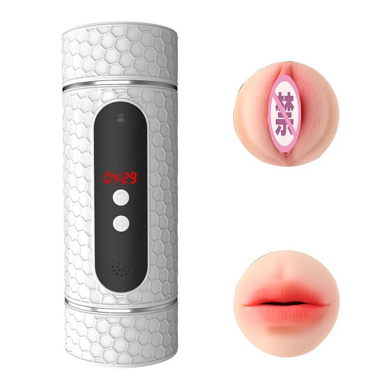 Electric Pronunciation Double Head Airplane Cup Timing Airplane Cup Voice Automatic Male Sex Toy New Products