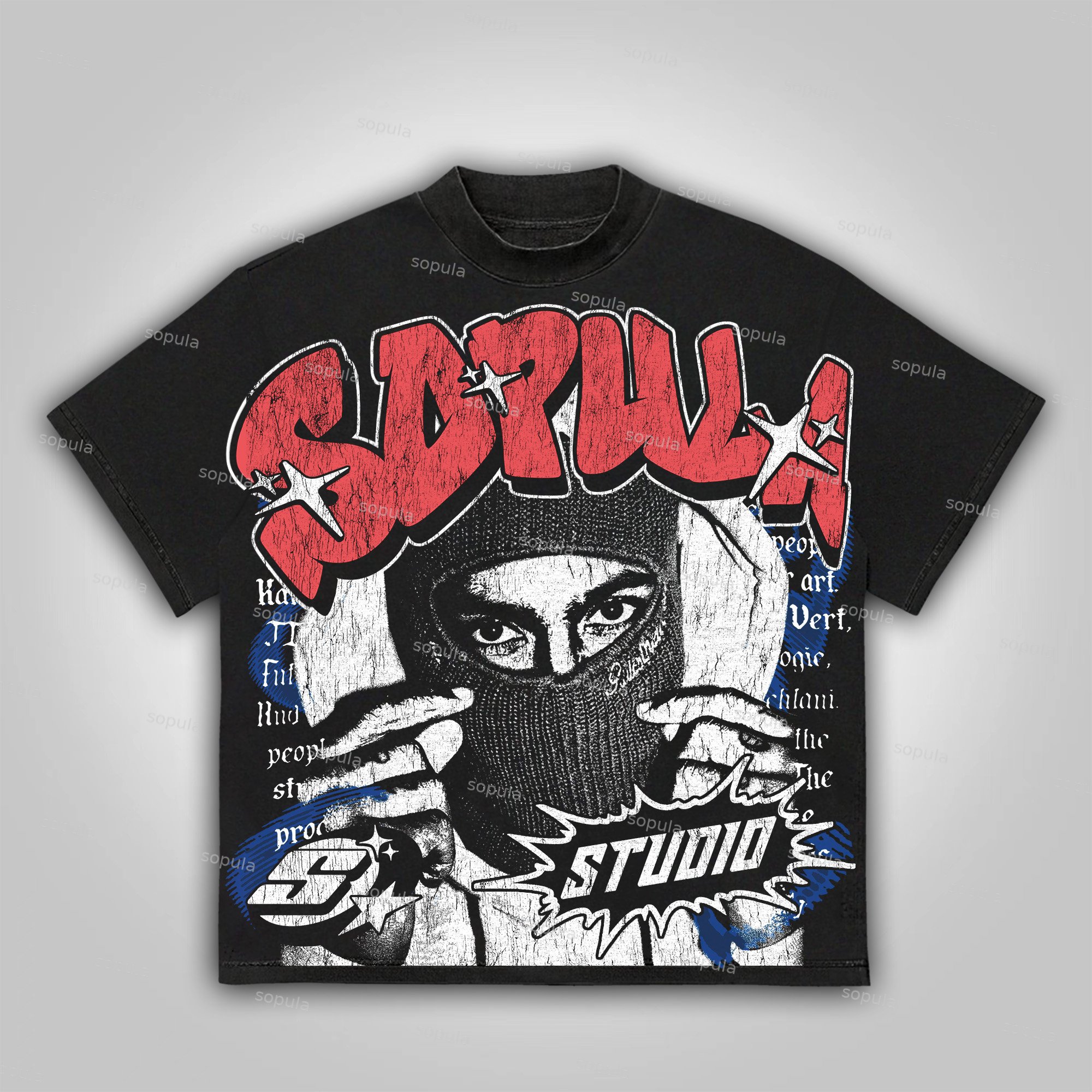 Sopula Bandit Ring Of Fire Character Vintage Graphics Cotton T-Shirt - Sopula｜Premium Graphic Tees & Graphic Clothing