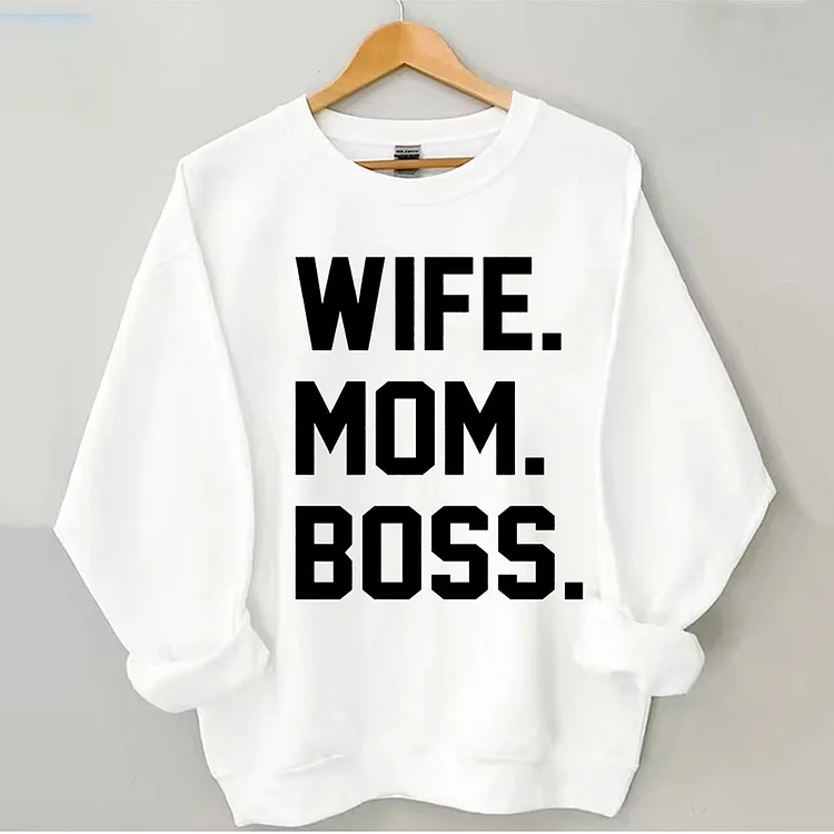 Comstylish Wife Mom Boss Casual Sweatshirt