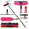 [US Local Warehouse] 11pcs Extended Window Cleaning Kit Easy To Use Telescopic Water Supply Brush Kit