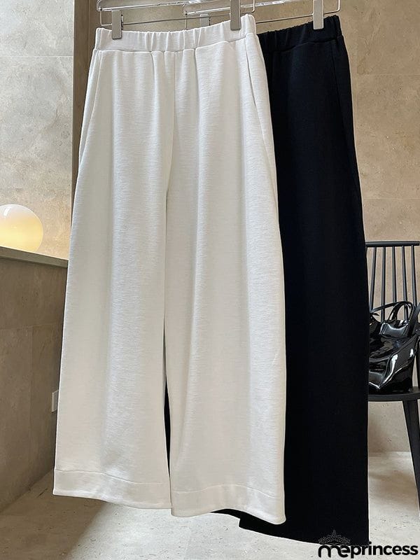 Casual Wide Leg Loose Solid Color Pants