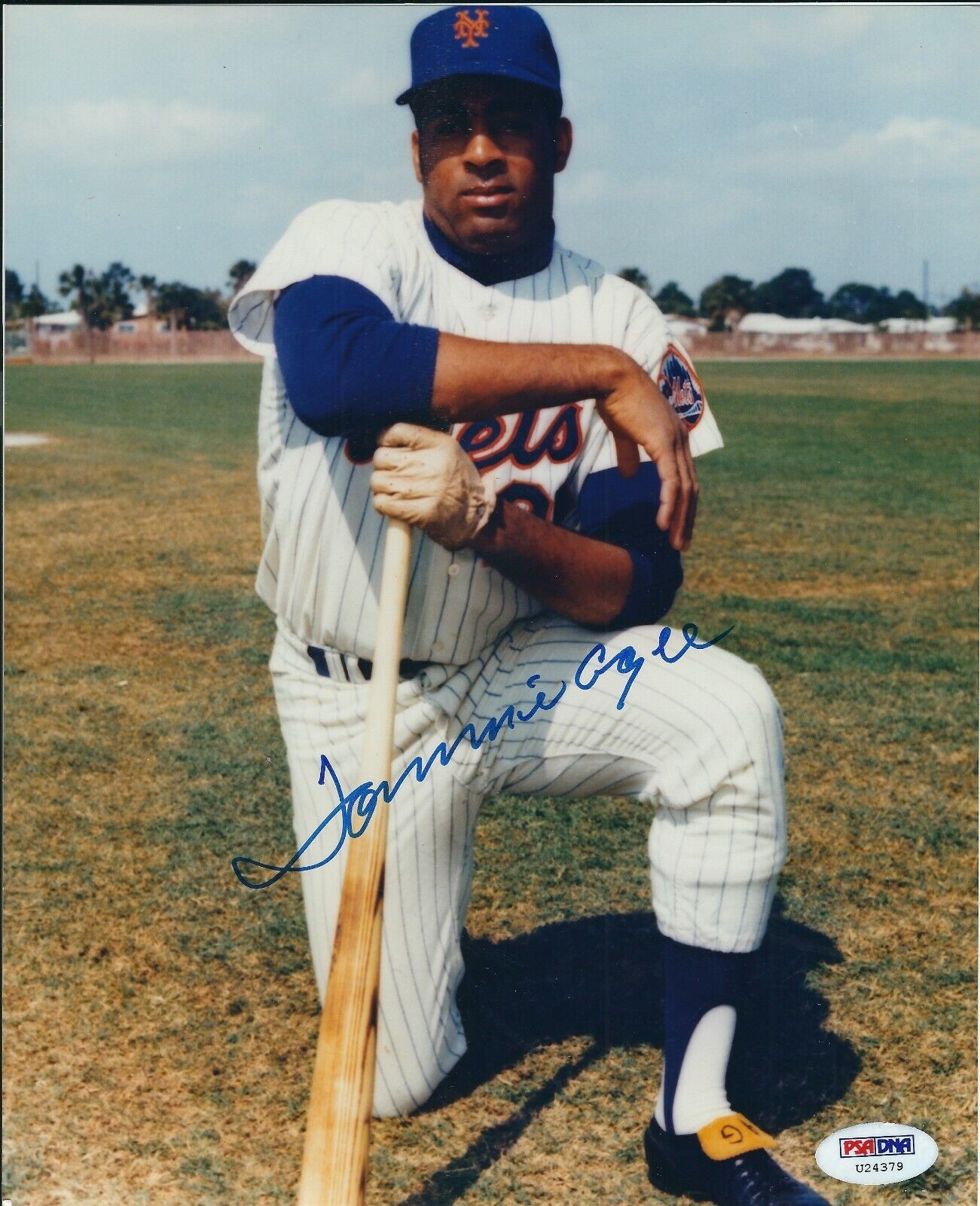 Autographed TOMMIE AGEE New York Mets Autographed 8x10 Photo Poster painting PSA/DNA Hologram