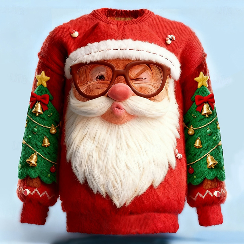 Men's Santa Claus Funny Kiss Ugly Sweater elevenforest
