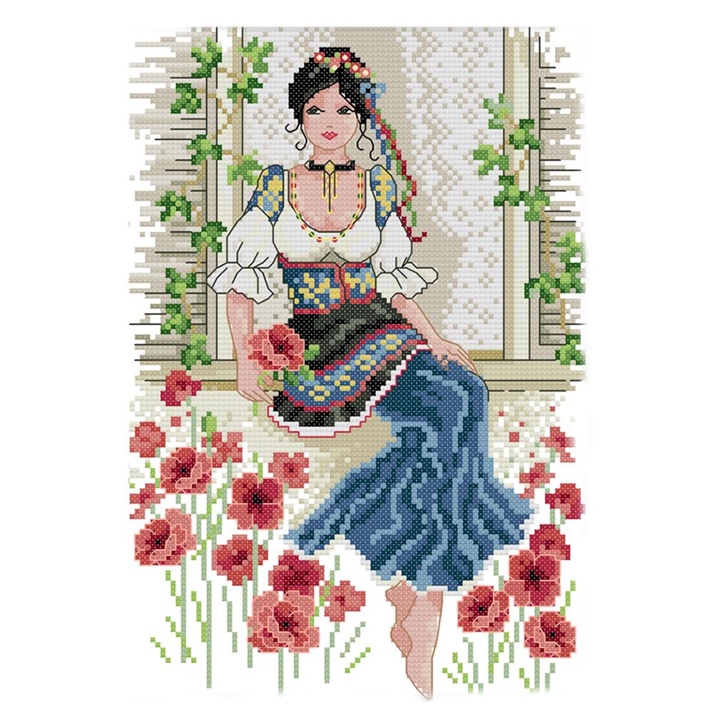 

Dressed Beauties - 14CT Stamped Cross Stitch - 22*32cm, 501 Original