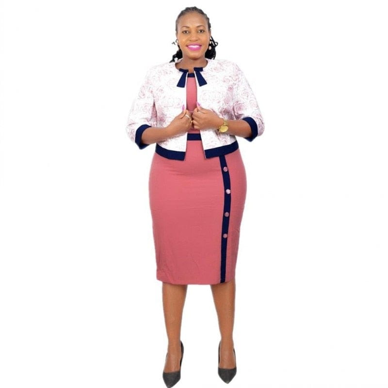 Sophia Elegant Dashiki Print Dress
