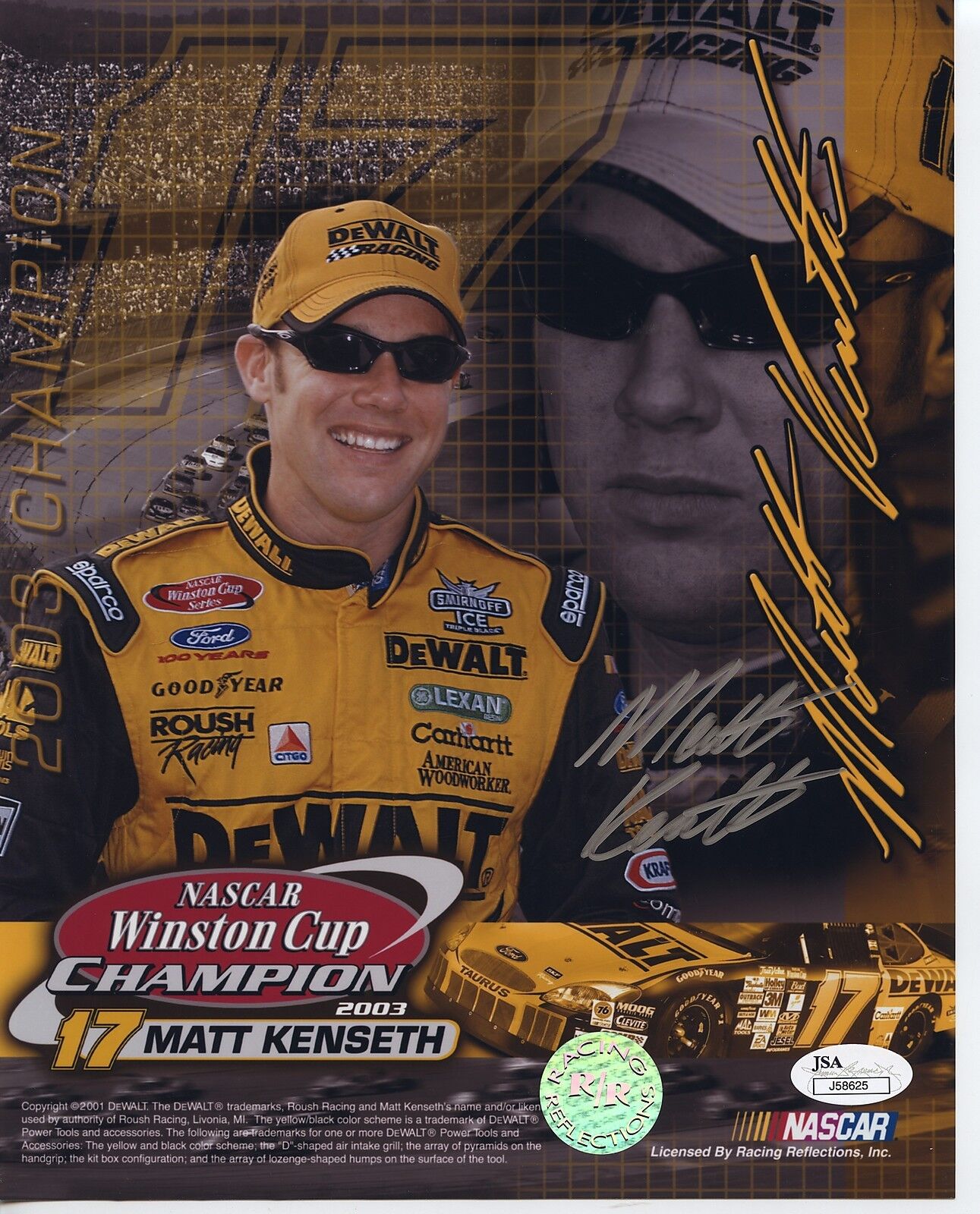 Matt Kenseth 8x10 Signed/Autograph/Auto JSA Authenticated