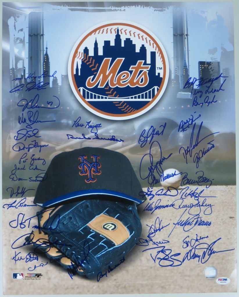 New York Mets Greats Signed Authentic Autographed 16x20 Photo Poster painting (39 Sigs) PSA/DNA