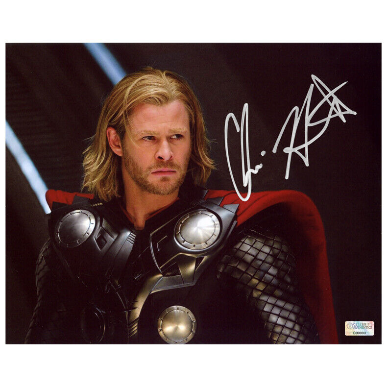 Chris Hemsworth Autographed Thor Movie Scene 8x10 Photo Poster painting