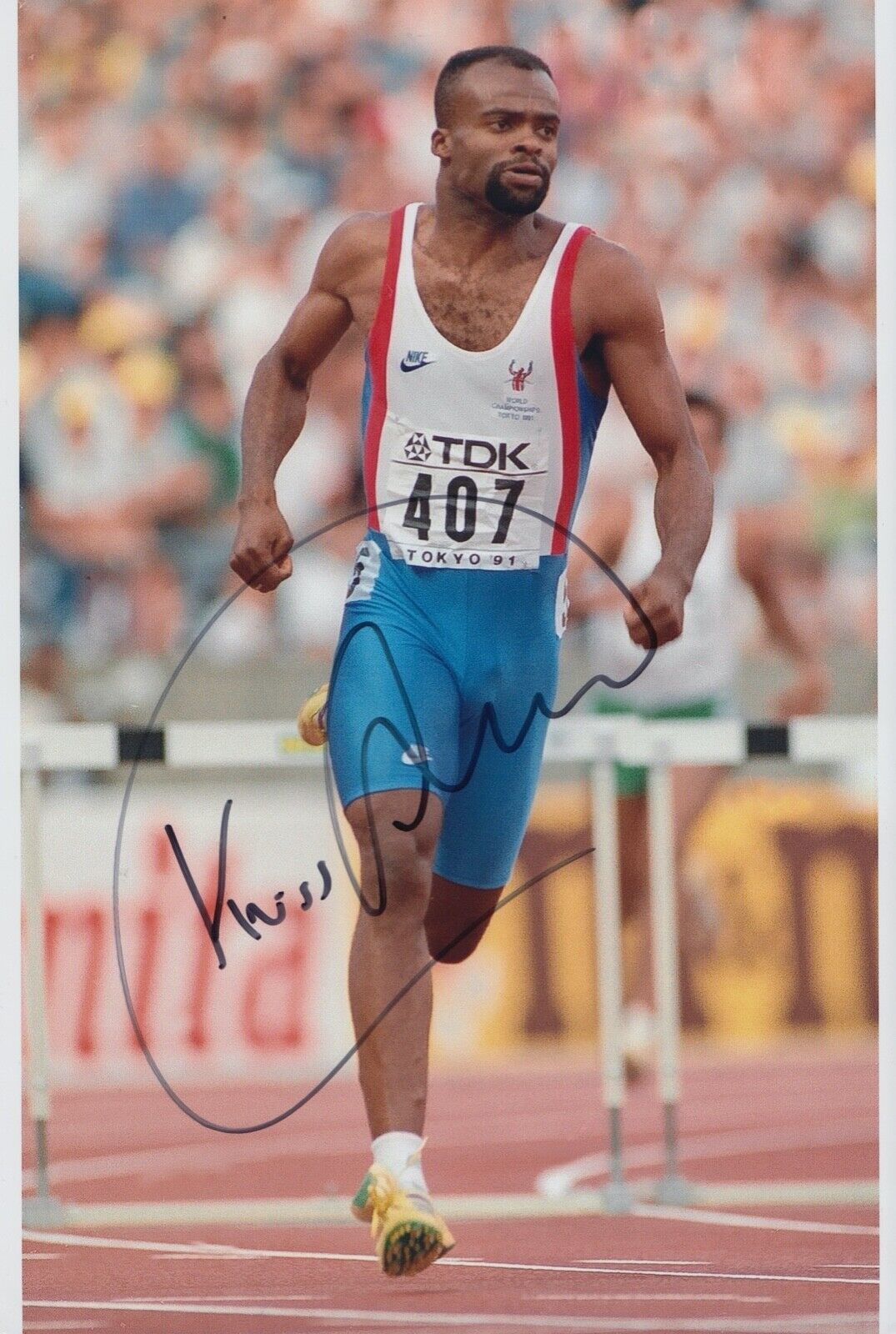 Kriss Akabusi Hand Signed 12x8 Photo Poster painting - Olympics Autograph.