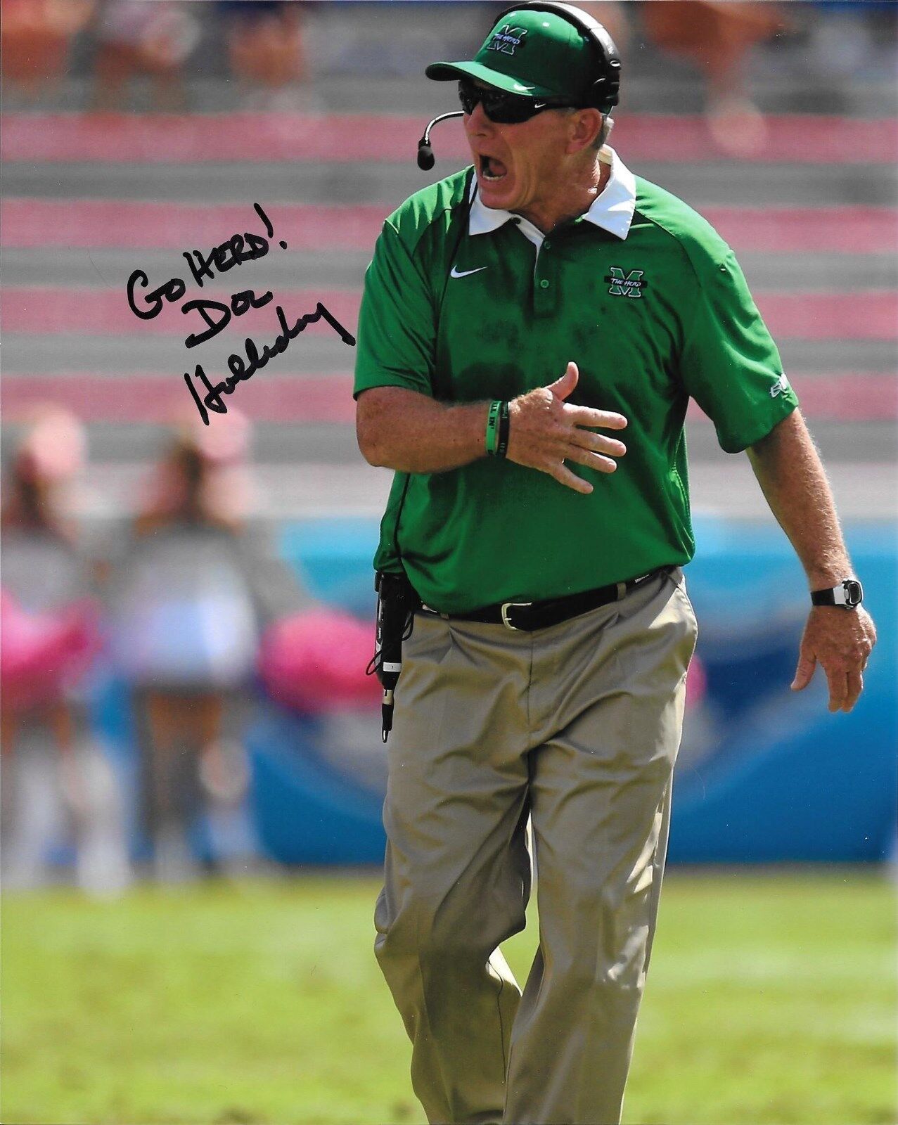 DOC HOLLIDAY HAND SIGNED MARSHALL THUNDERING HERD 8X10 Photo Poster painting W/COA + INSCRIPTION