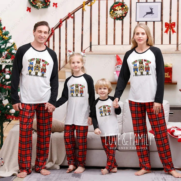 Nutcracker Christmas Buffalo Plaid Family Matching Pajamas Sets
