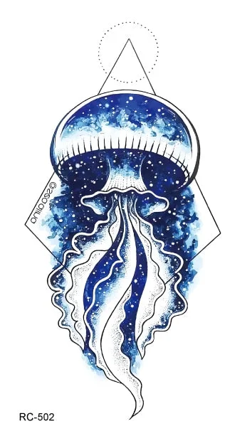 52 Kinds Watercolor Animals Fake Tattoos Temporary Cat Flamingo Wolf Whale Fox Butterfly Waterproof Tatto Stickers Small Size