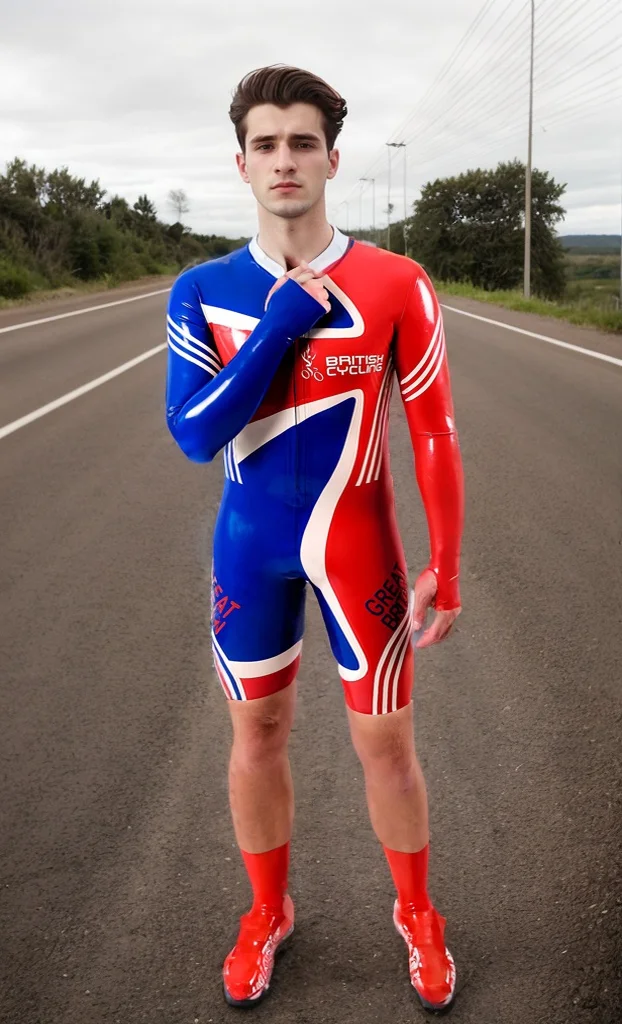 Men Latex Leotards Male Cycling Suit Style Series Leotard (KG31647)