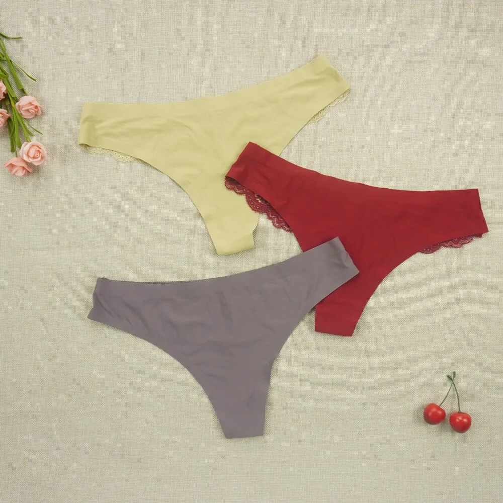 Billionm Women's Thong Lace Erotic Panties Sexy Transparent Tangas Lingerie Female Underpants Seamless Hollow Out G String