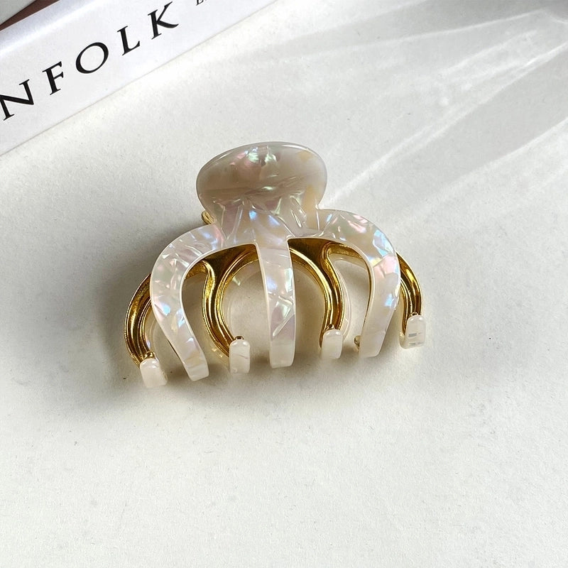 Women’s Elegant Sweet Checkered Alloy Acetic Acid Sheets Hair Claws