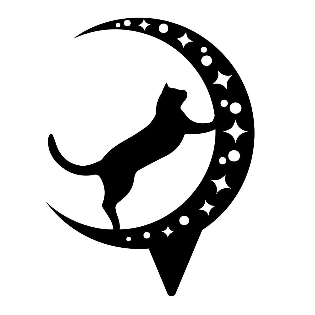Black Cat Silhouette Winds Spinners Stake Yard Art Acrylic Garden Decor Cat Crafts Lawn For Courtyards Backyards Lawns Gardens