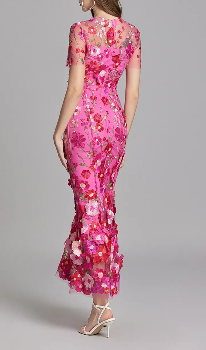 gloria formal glitter long dress Jewel Accented Waist Glitter Long A-line Silhouette Dress from GLS by Gloria XS / Navy main image 1