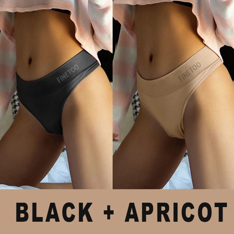 M-2XL Bodyshaper Panties Women Underwear 2PCS/Set Panties Female Lingerie Sexy G-string Underpants Solid Color Pantys Body Slim