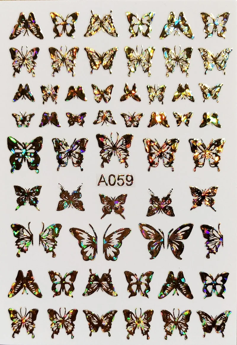 New Arrive Nail Art Sticker Decal Decoration Glow In Dark Butterfly Nail Stickes Back Glue Moon Manicure Sticker on Nails Design