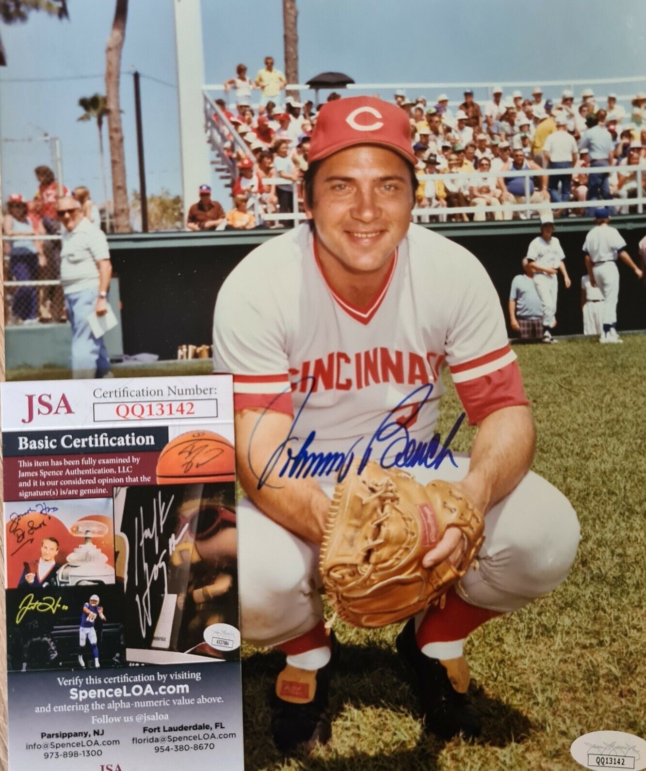 Johnny Bench Signed Autographed Baseball Photo Poster painting Hof Reds jsa