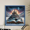 Castles In Books-11CT Stamped Cross Stitch 45*45cm/17.72*17.72in