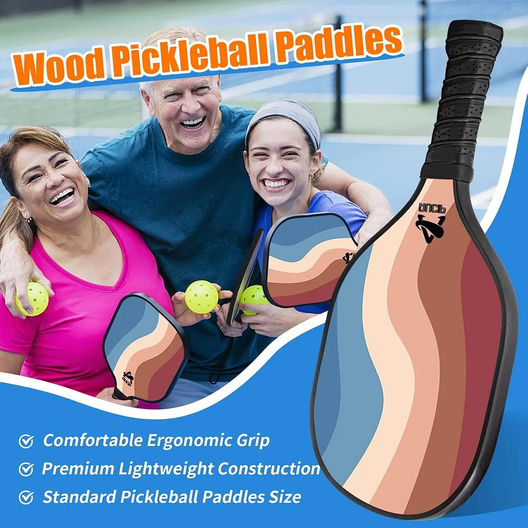 9-Layer Wooden Pickleball Paddle with bag