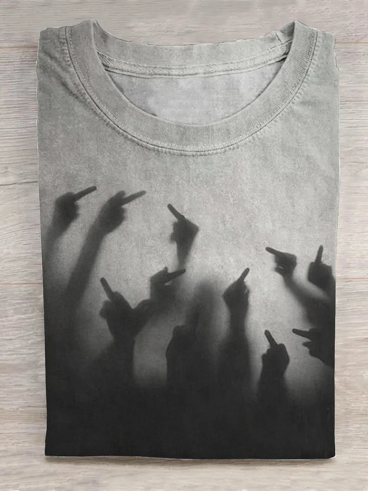 Reflection of Many People Giving Middle Fingers T-shirt