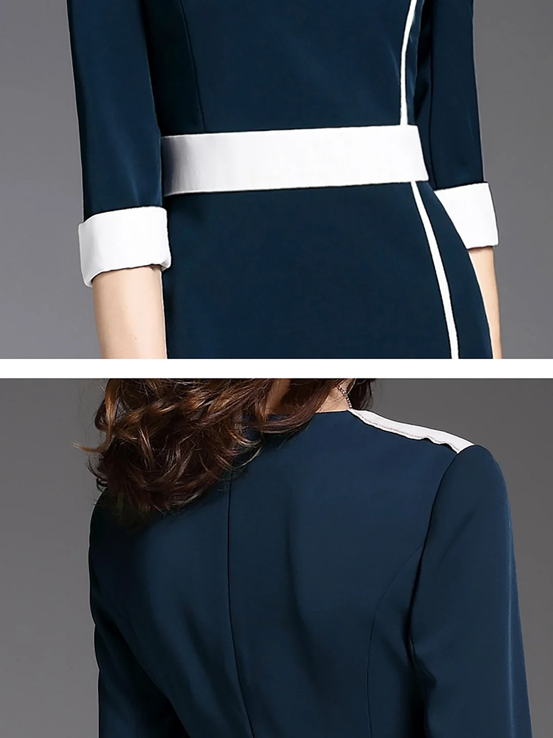 Paneled Work Elegant Daily Bodycon Midi Dress