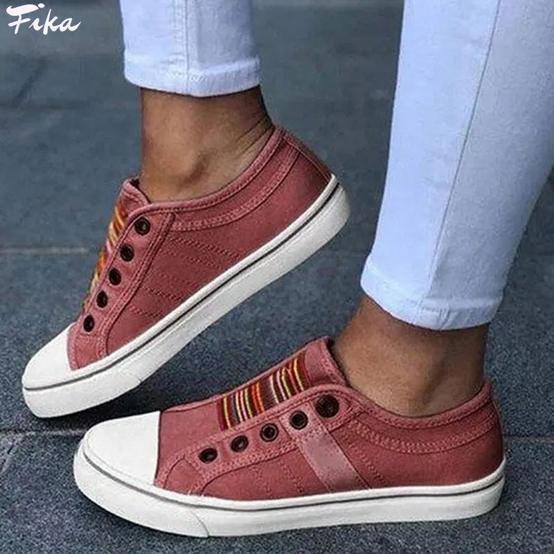 2021 Vulcanize Shoes Women Trainers Canvas Low-cut Flat Shoes Casual Spring Autumn Sneakers Ladies Light Comfortable