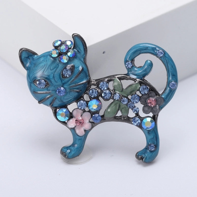Pin Animal Alloy Enamel Plating Inlay Artificial Diamond Women’s Brooches