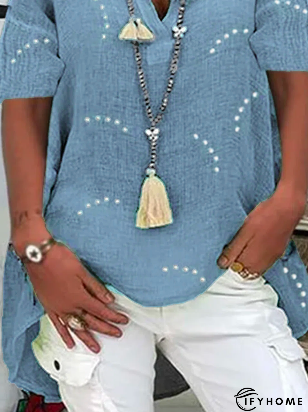 Boho Short Sleeve Tops | IFYHOME